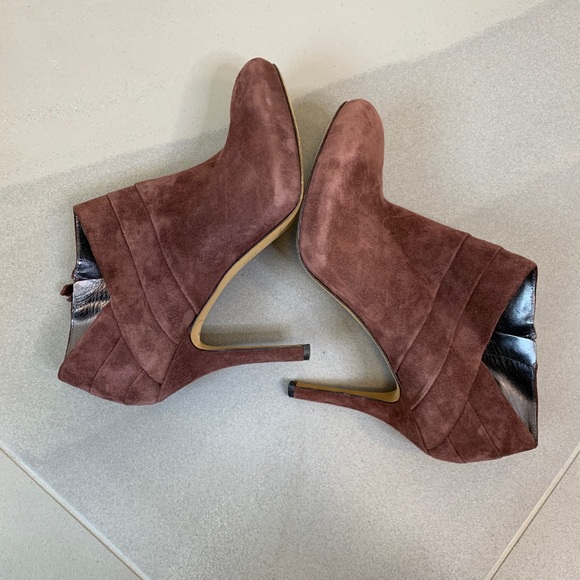 Via Spiga Suede Heeled Ankle Boots Booties - Picture 8 of 13